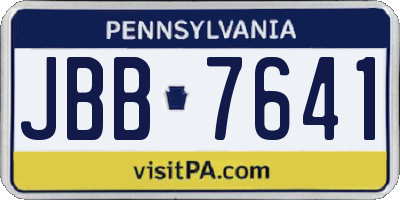 PA license plate JBB7641