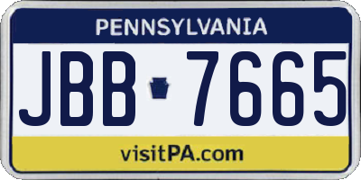 PA license plate JBB7665