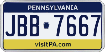 PA license plate JBB7667