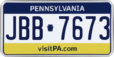 PA license plate JBB7673