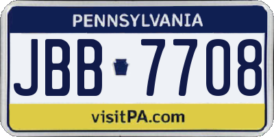 PA license plate JBB7708