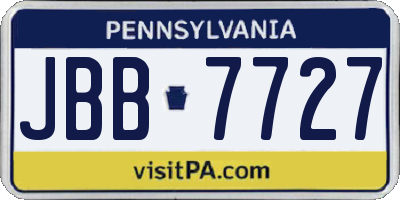 PA license plate JBB7727