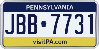 PA license plate JBB7731