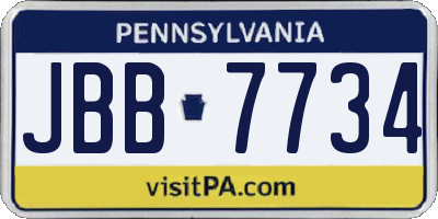 PA license plate JBB7734