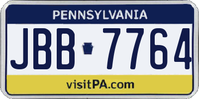 PA license plate JBB7764