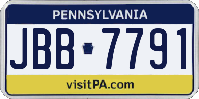 PA license plate JBB7791