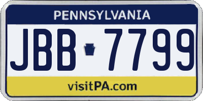 PA license plate JBB7799