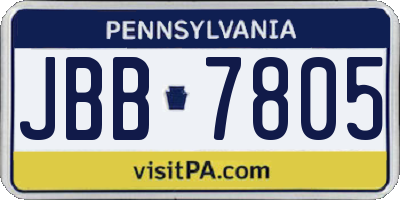 PA license plate JBB7805