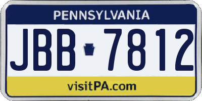 PA license plate JBB7812