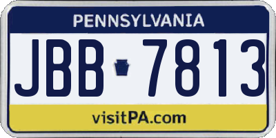 PA license plate JBB7813