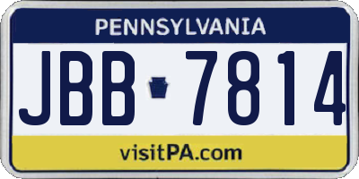 PA license plate JBB7814