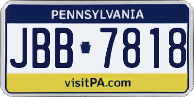 PA license plate JBB7818