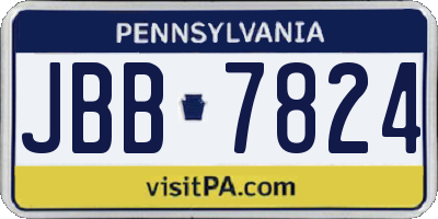 PA license plate JBB7824