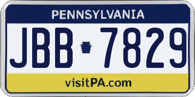 PA license plate JBB7829