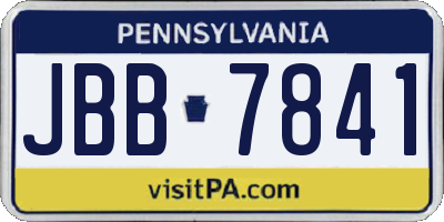 PA license plate JBB7841