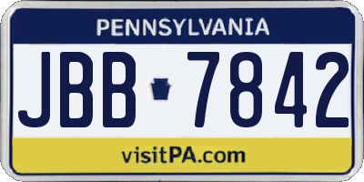 PA license plate JBB7842