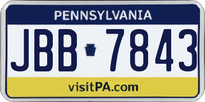 PA license plate JBB7843