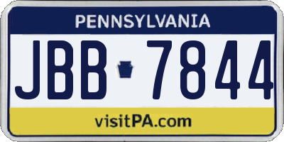 PA license plate JBB7844