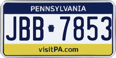 PA license plate JBB7853