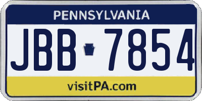 PA license plate JBB7854