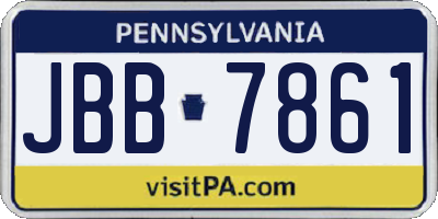 PA license plate JBB7861