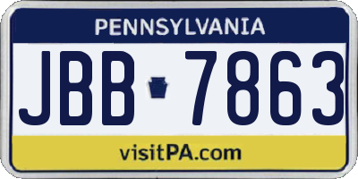 PA license plate JBB7863