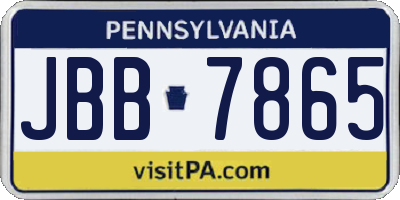 PA license plate JBB7865