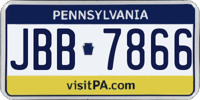 PA license plate JBB7866