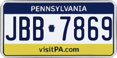 PA license plate JBB7869