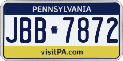 PA license plate JBB7872