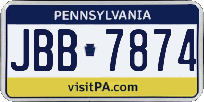 PA license plate JBB7874