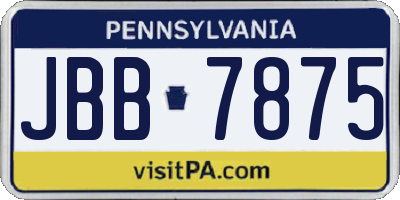 PA license plate JBB7875