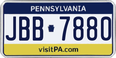 PA license plate JBB7880