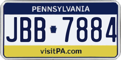 PA license plate JBB7884