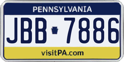 PA license plate JBB7886