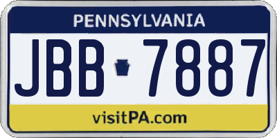 PA license plate JBB7887