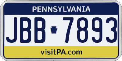 PA license plate JBB7893