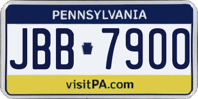 PA license plate JBB7900