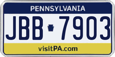 PA license plate JBB7903