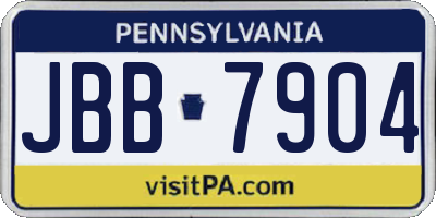 PA license plate JBB7904