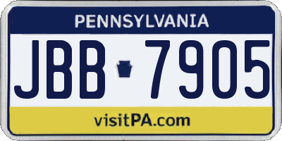 PA license plate JBB7905