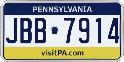 PA license plate JBB7914