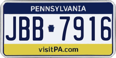 PA license plate JBB7916