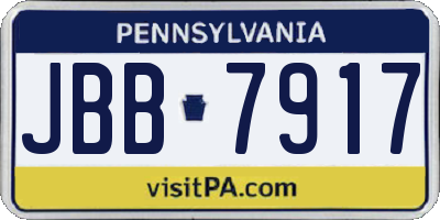 PA license plate JBB7917