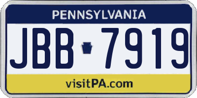 PA license plate JBB7919