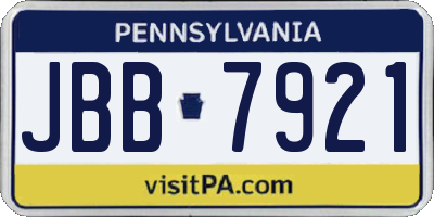 PA license plate JBB7921