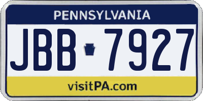 PA license plate JBB7927