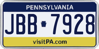 PA license plate JBB7928