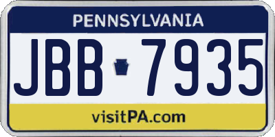 PA license plate JBB7935