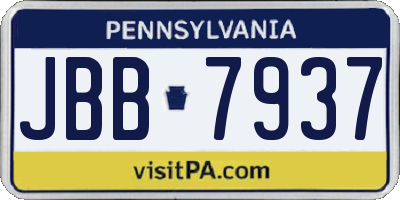 PA license plate JBB7937